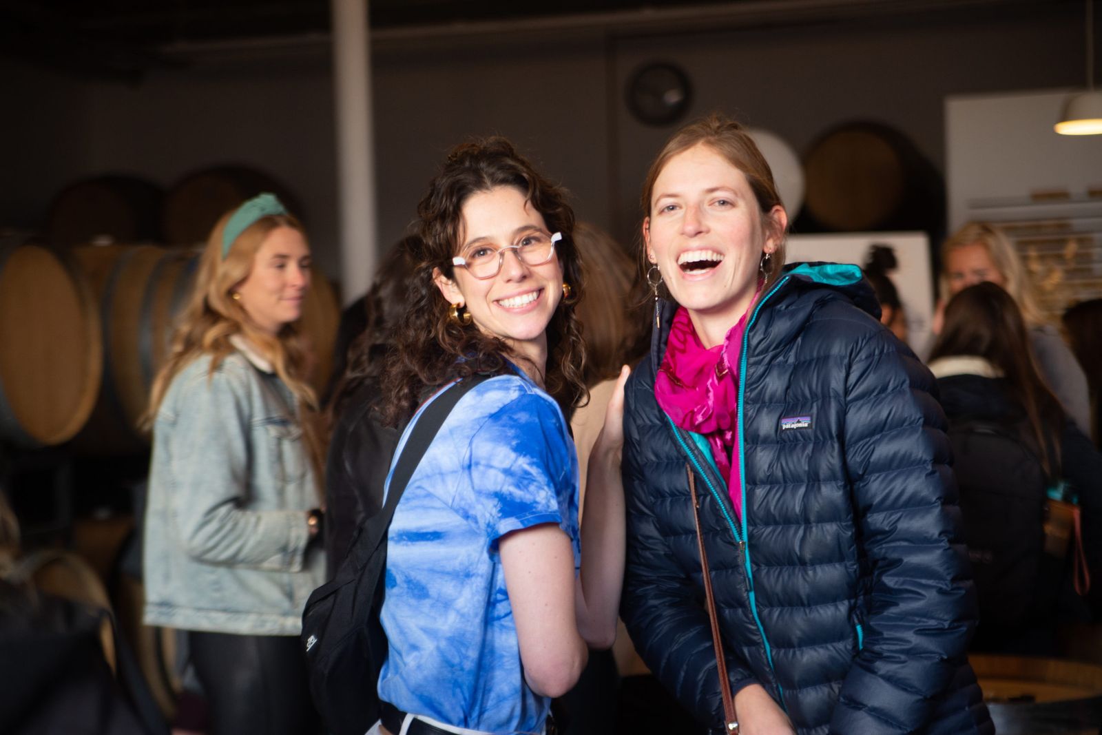 Two WILA members laughing together